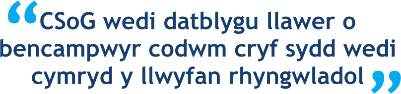 CSoG wedi datblygu llawer o bencampwyr codwm cryf sydd wedi cymryd y llwyfan rhyngwladol “ “