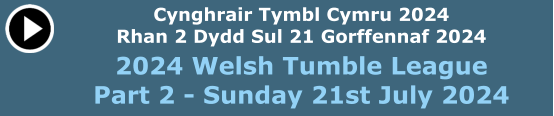 Cynghrair Tymbl Cymru 2024 Rhan 2 Dydd Sul 21 Gorffennaf 2024  2024 Welsh Tumble League Part 2 - Sunday 21st July 2024