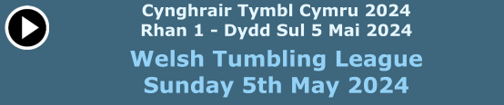 Cynghrair Tymbl Cymru 2024 Rhan 1 - Dydd Sul 5 Mai 2024 Welsh Tumbling League Sunday 5th May 2024